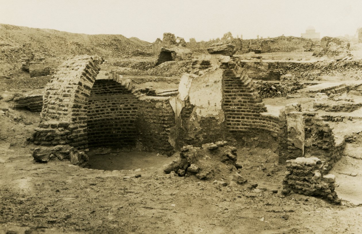 Dreilappiges Gebäude, al-Fustat, Ägypten, Fotografie von Ugo Monneret de Villard von Ugo Monneret de Villard