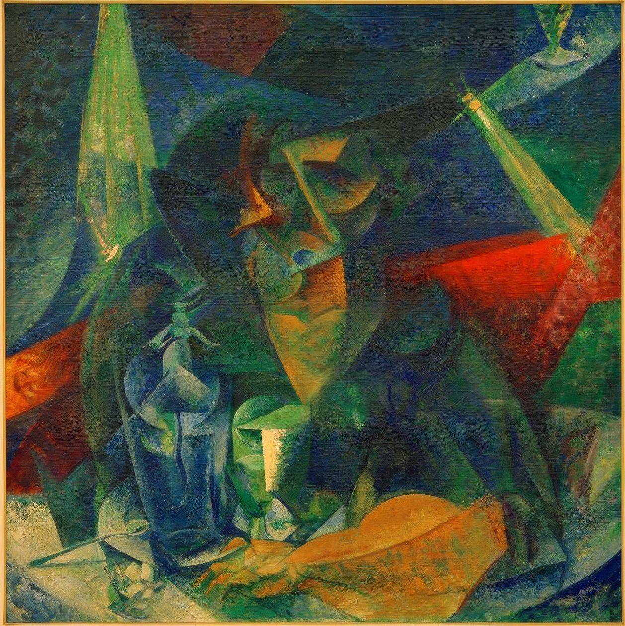 Frau im Café (Zerlegung der Figur einer Frau am Tisch) von Umberto Boccioni