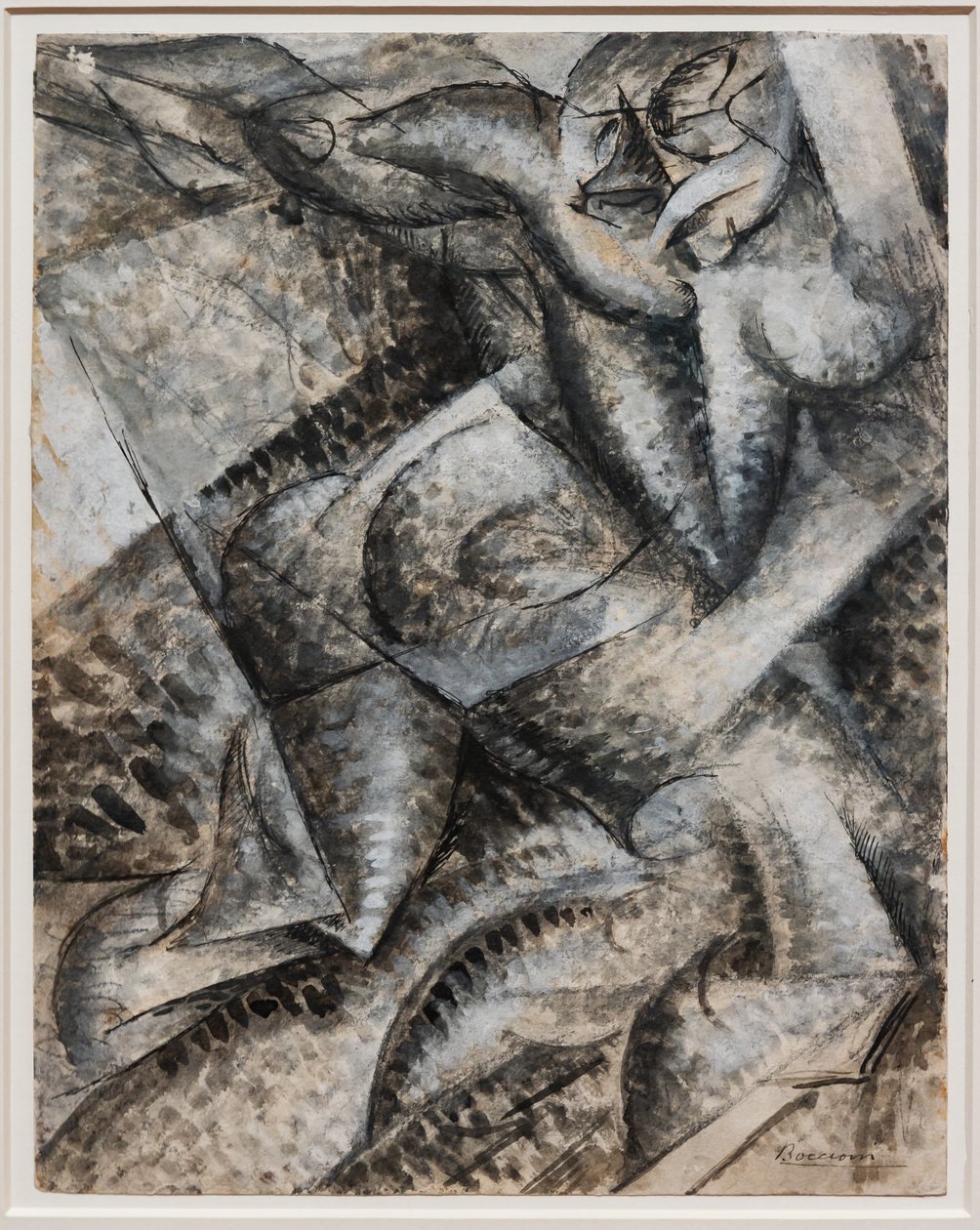 Ich möchte die einzigartigen Formen der Kontinuität im Raum synthetisieren (Dynamik eines menschlichen Körpers) von Umberto Boccioni