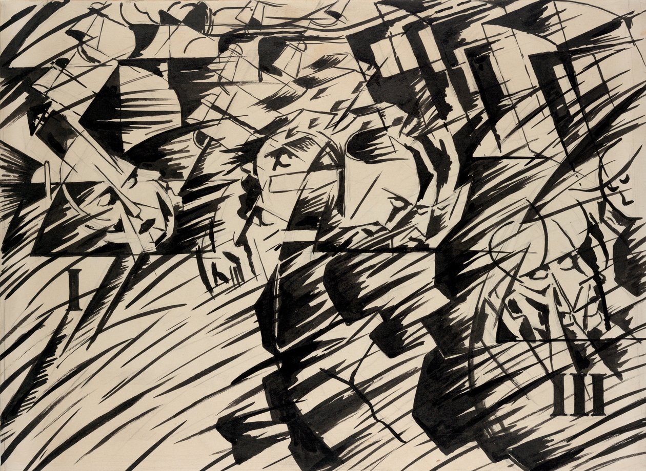 Zustände des Geistes: Diejenigen, die gehen, 1912 von Umberto Boccioni