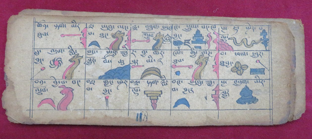 Ersu astrologischer Almanach für die Hälfte des 11. Monats, mit Ersu Shaba Piktogrammen und Erklärungen auf Tibetisch von Unbekannt Unbekannt