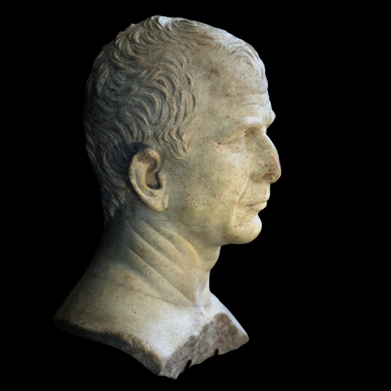 Vermutetes Büste von Caesar, fotografiert in Genf während der temporären Ausstellung Caesar und die Rhone von Unbekannt Unbekannt