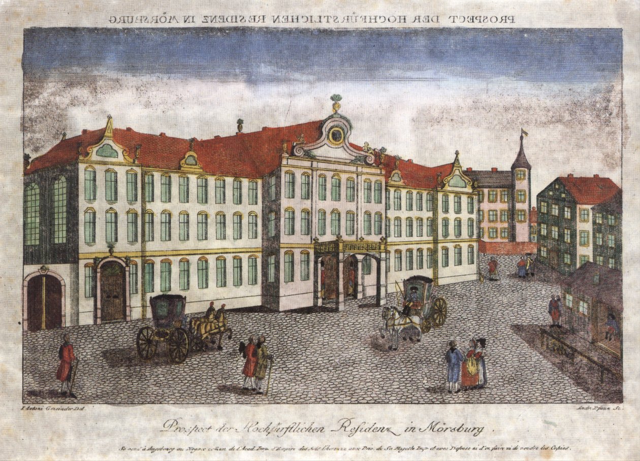 Prospekt der Hochfürstlichen Residenz in Mörsburg von Unbekannt Unbekannt