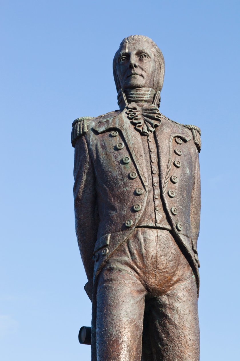Bantry, West Cork, Irland. Statue von Theobald Wolfe Tone, 1763 - 1798, irischer Revolutionär und Gründungsmitglied der United Irishmen, der als Vater des irischen Republikanismus gilt. Statue von J von Unbekannt Unbekannt