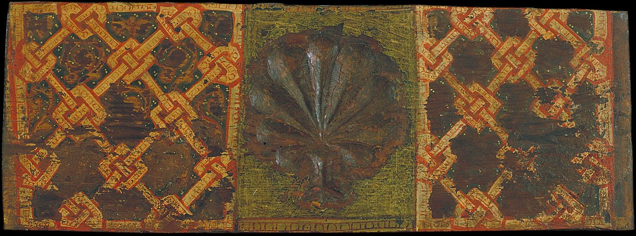 Deckenpaneel mit Palmblatt- und Flechtmotiven von Unbekannt Unbekannt