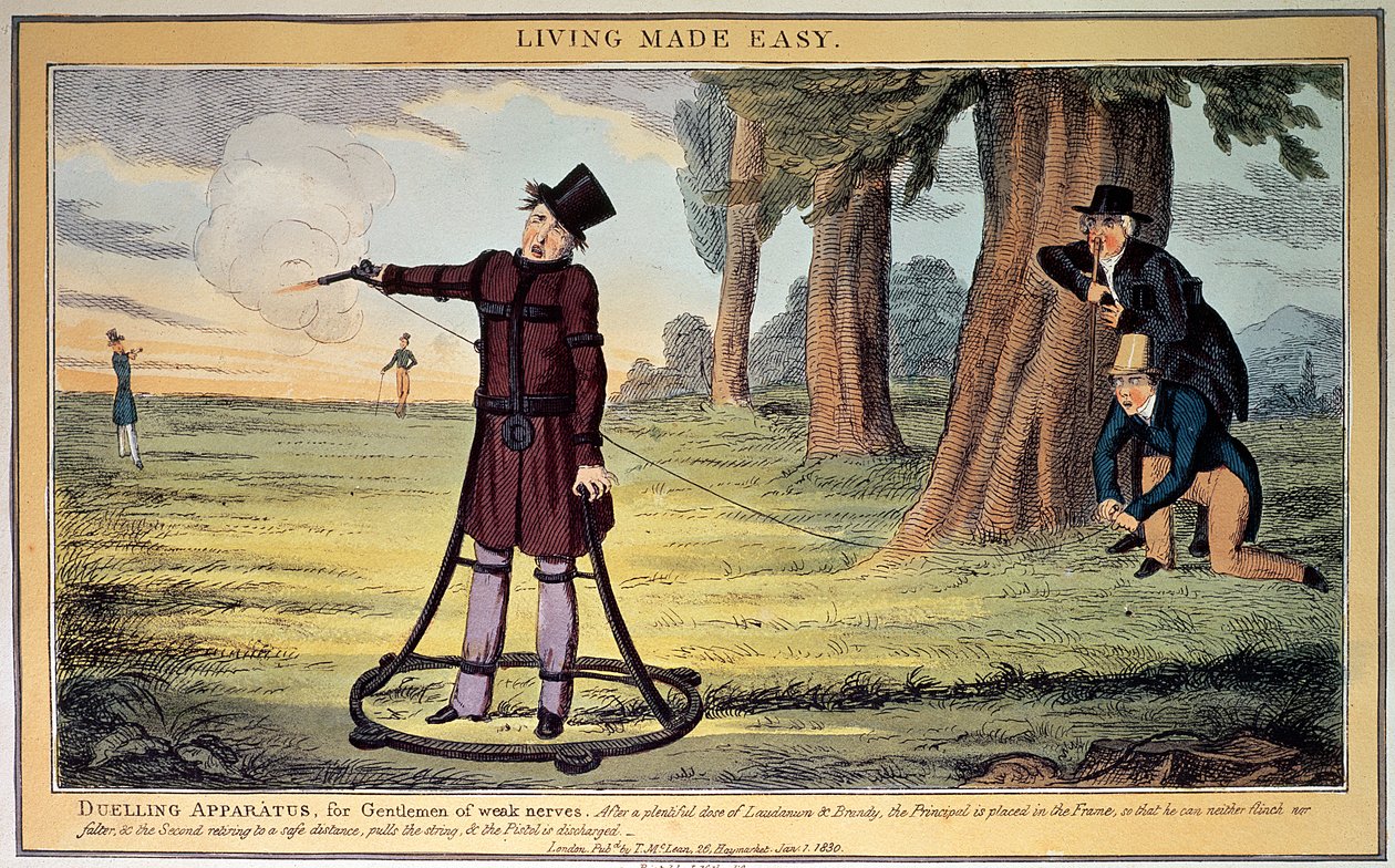 Leben leicht gemacht; Duellapparat für Herren mit schwachen Nerven, gedruckt von J. Netherclift und veröffentlicht von T. McLean, 1830 von Unbekannt Unbekannt
