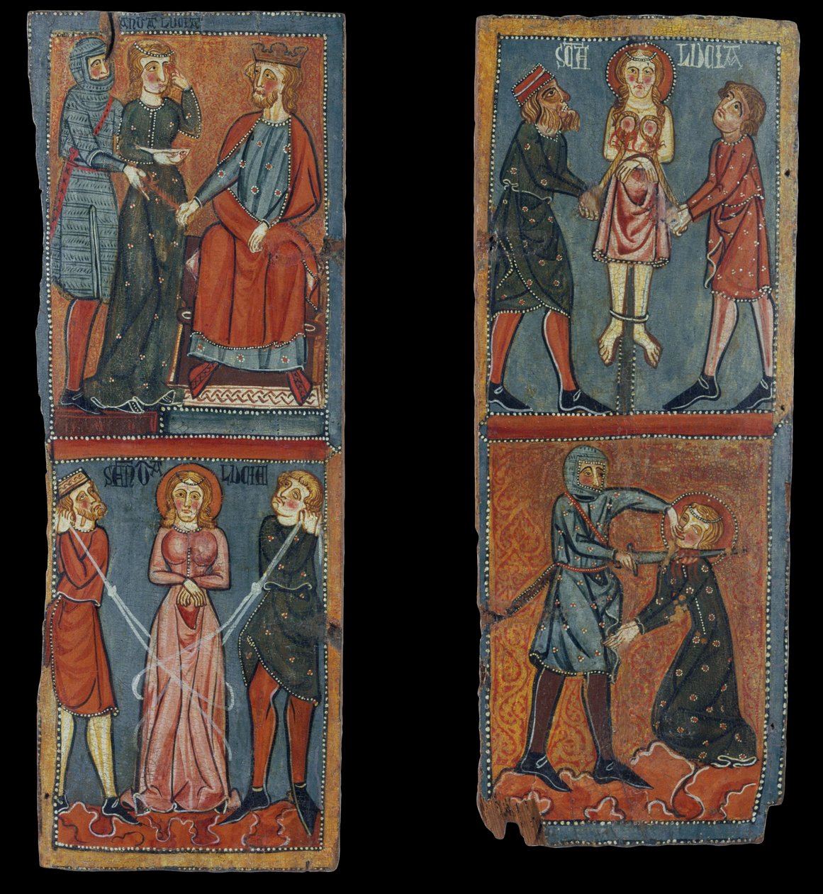 Tafeln mit Szenen des Martyriums der Heiligen Lucia von Unbekannt Unbekannt