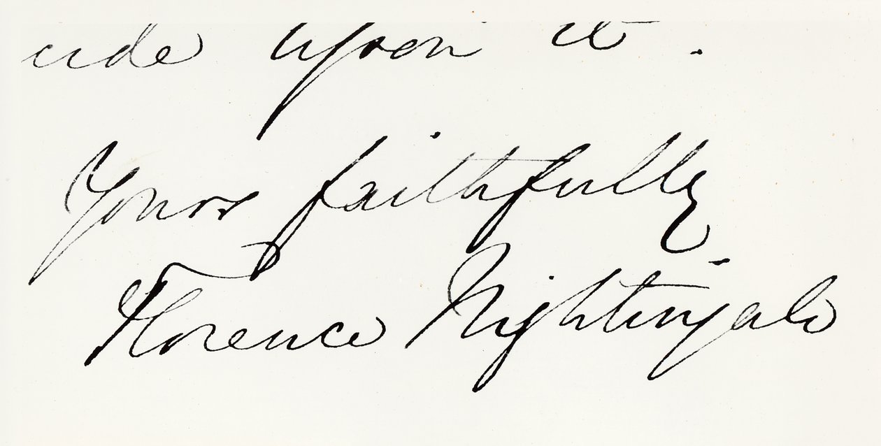 Unterschrift von Florence Nightingale (1820-1910) von Unbekannt Unbekannt