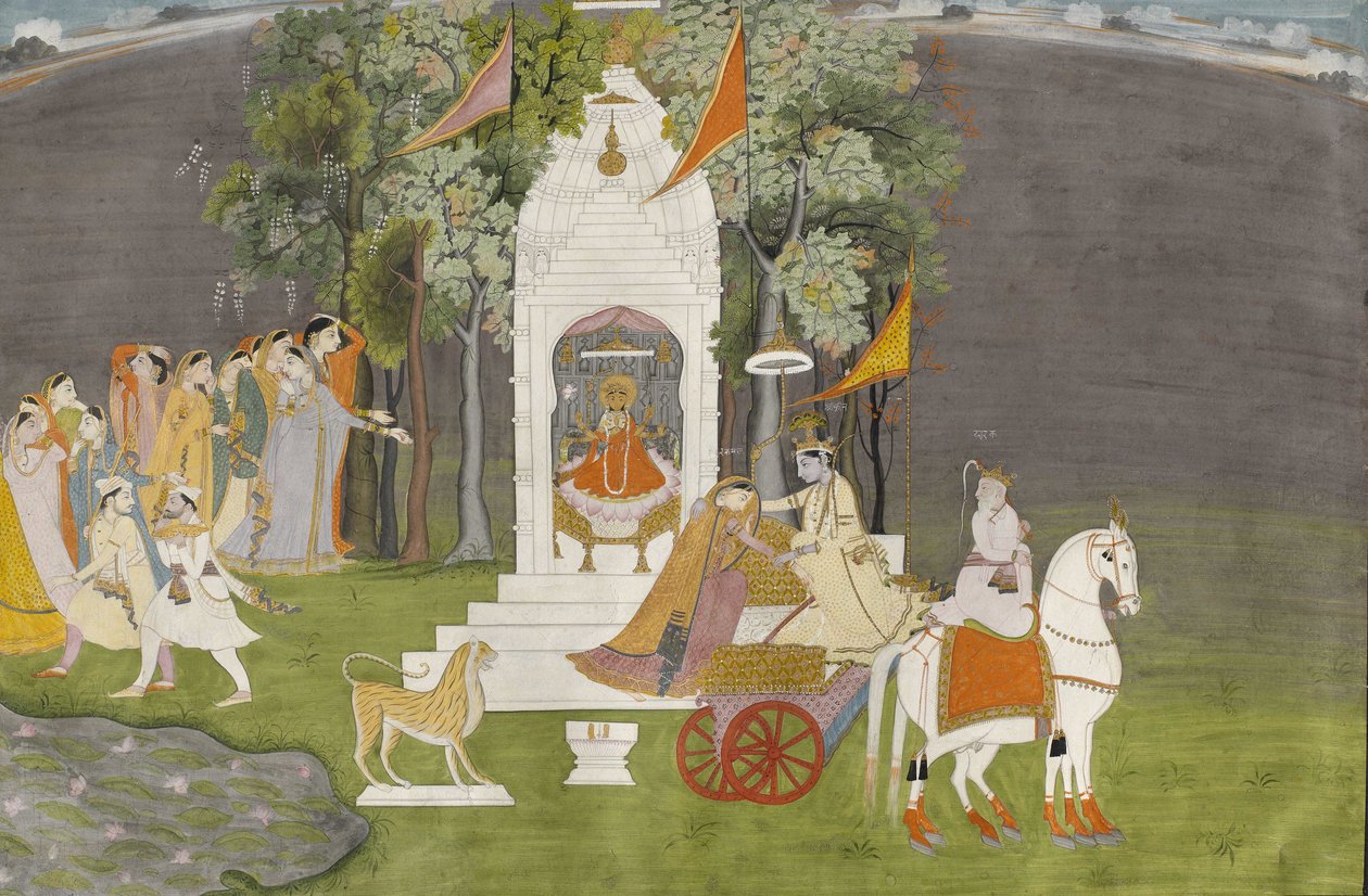 Unbekannter Inder - Krishna entführt Rukmani aus dem Tempel von Unbekannt Unbekannt