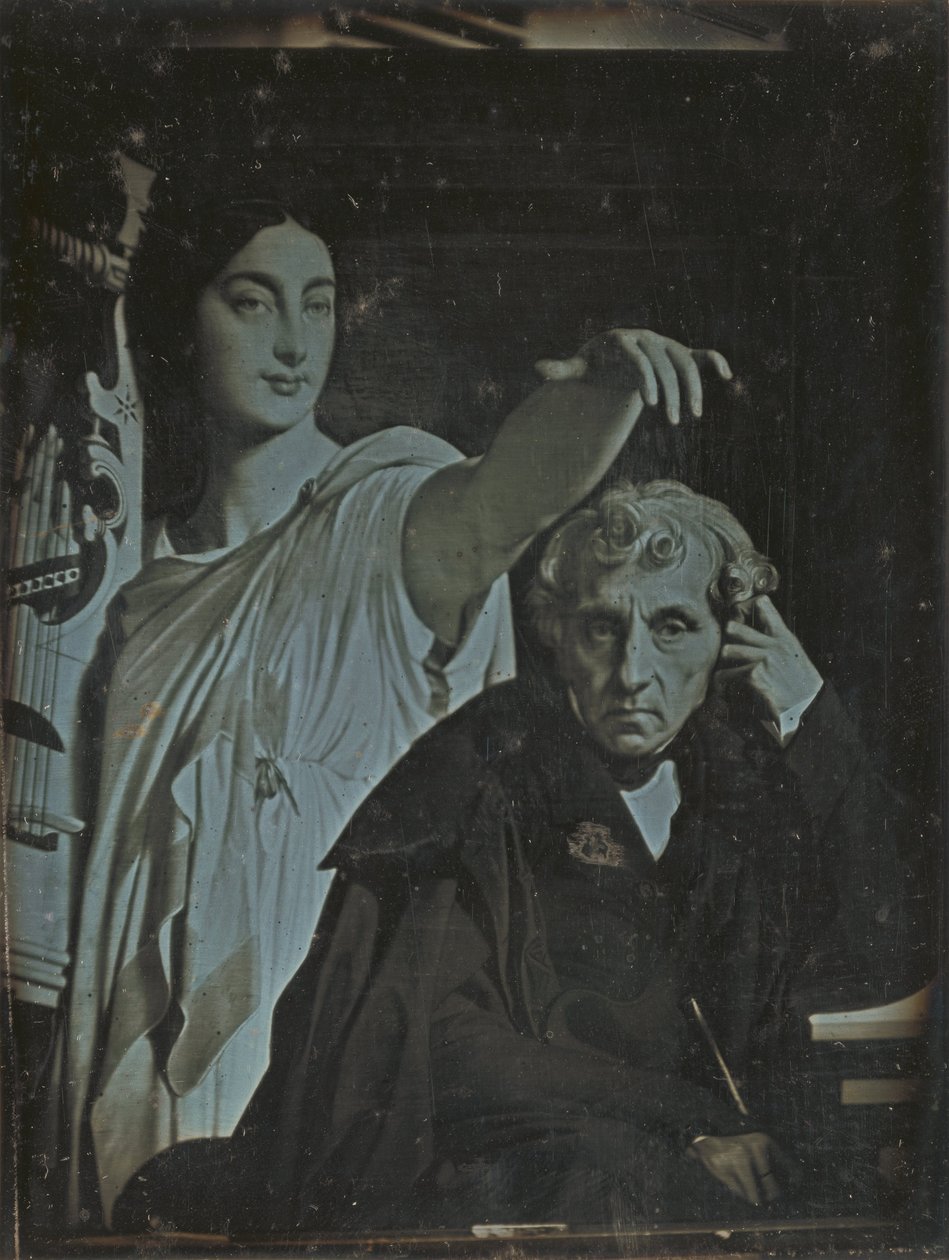 Unbekannter Hersteller, Französisch - (Ingres Gemälde von Maria Luigi Carlo Zenobio Salvatore Cherubini und seiner Muse) von Unbekannt Unbekannt