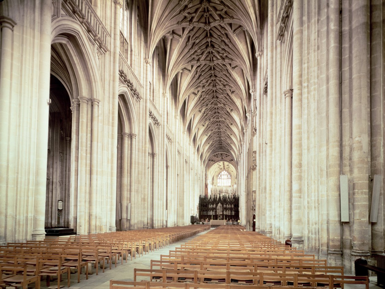 Blick auf das Kirchenschiff, umgebaut von William of Wykeham ab ca. 1394 von Unbekannt Unbekannt