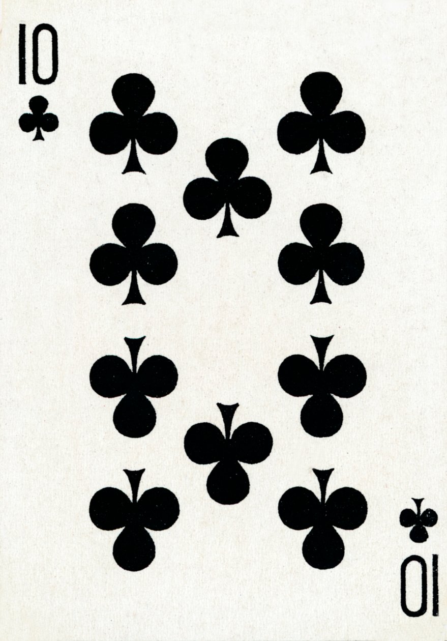 10 der Kreuz aus einem Kartenspiel von Goodall & Son Ltd., ca. 1940 von Unbekannt