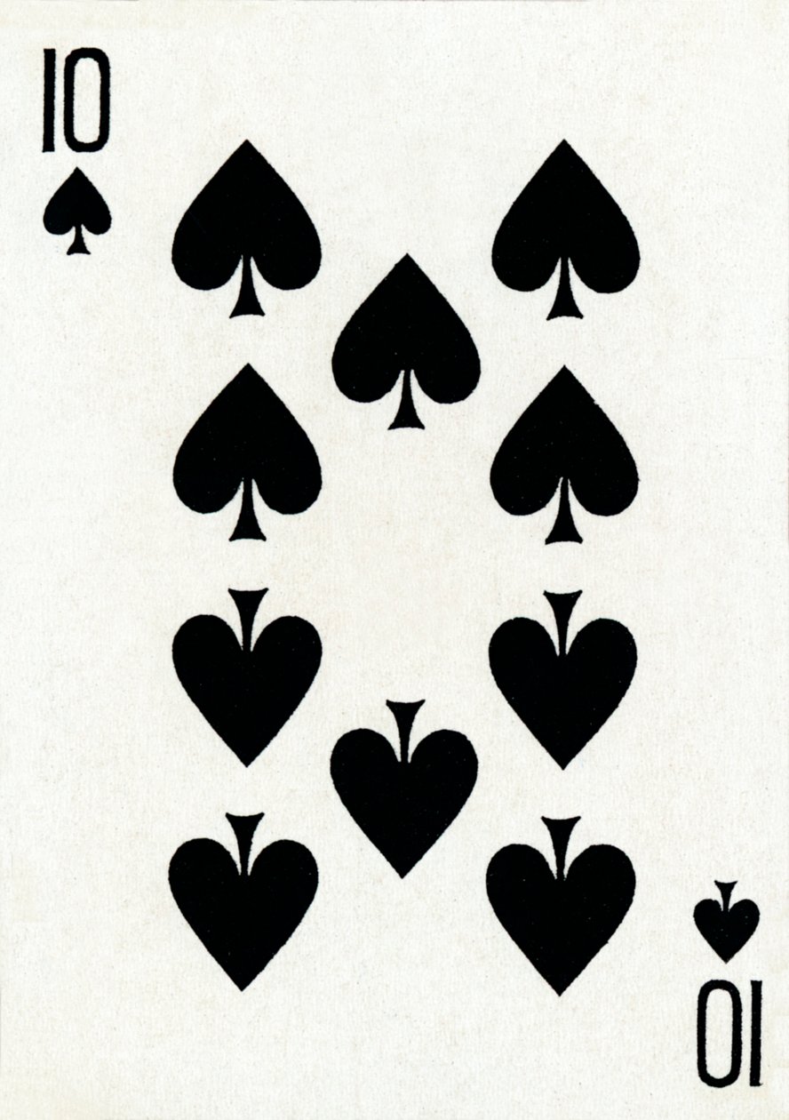 10 der Pik aus einem Kartenspiel von Goodall & Son Ltd. von Unbekannt