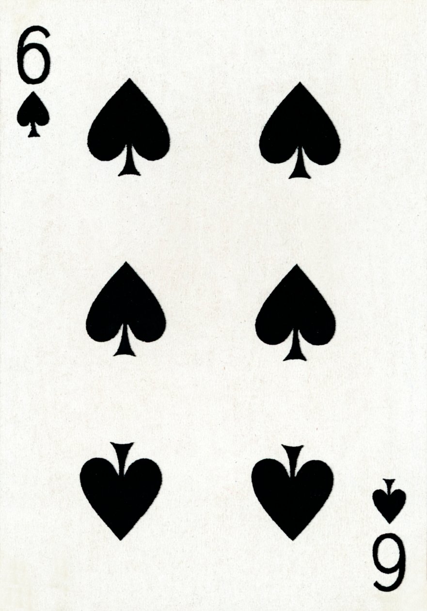 6 der Pik aus einem Kartenspiel von Goodall & Son Ltd., um 1940 von Unbekannt