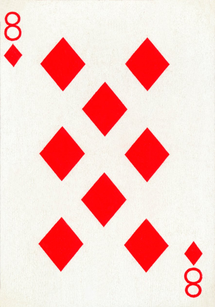 8 der Karo aus einem Kartenspiel von Goodall & Son Ltd. von Unbekannt