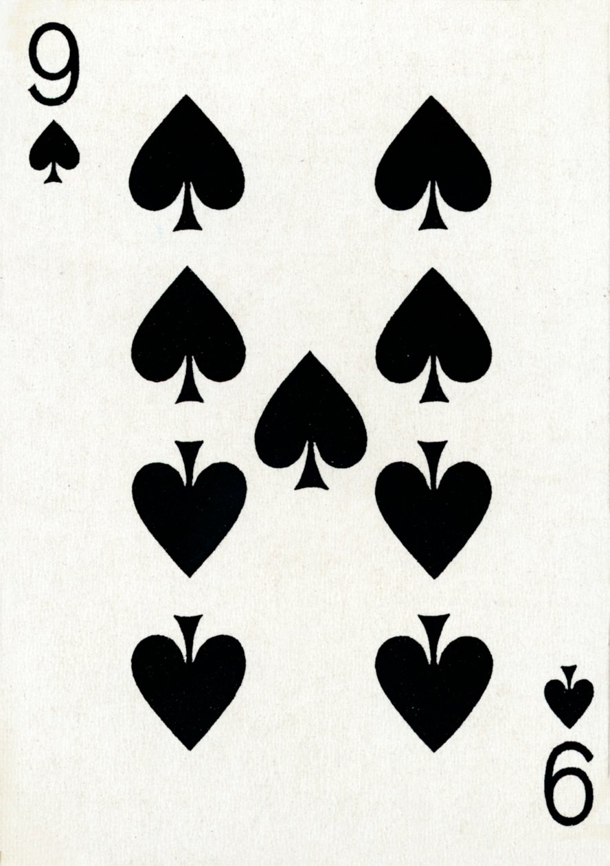 9 der Pik aus einem Kartenspiel von Goodall & Son Ltd., um 1940 von Unbekannt