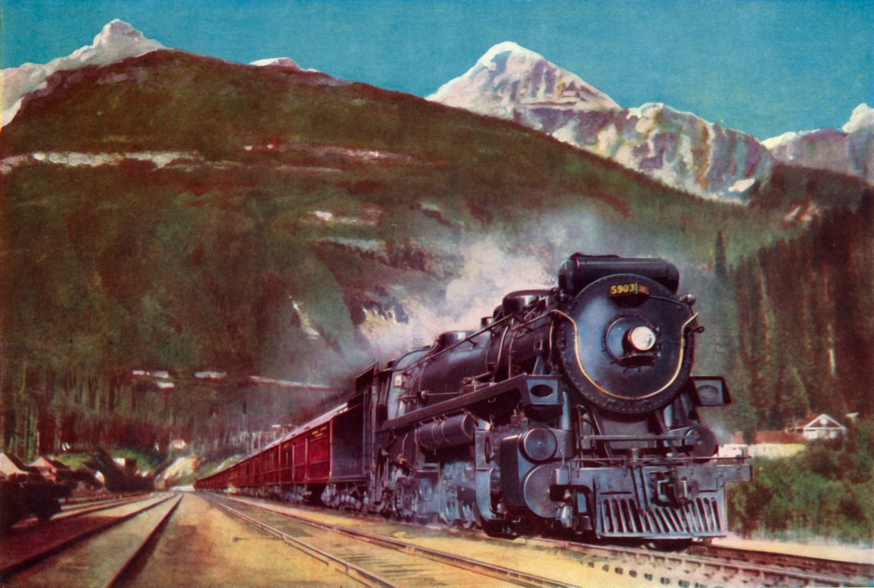 Ein Riese der Canadian Pacific Railway am Fuße der Rockies, 1935 von Unbekannt