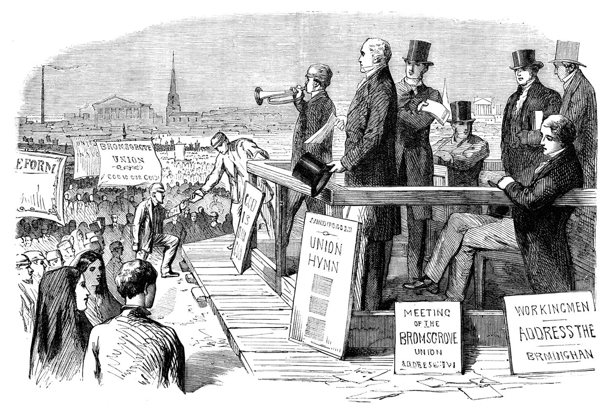 Eine Reformgesetz-Demonstration, Birmingham, West Midlands, um 1832, um 1895 von Unbekannt