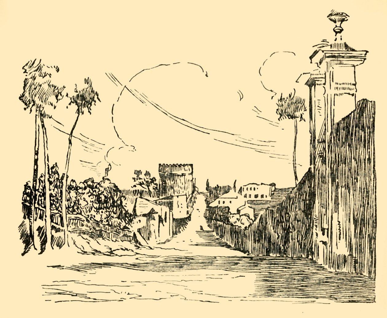 Ein Blick auf die Via Appia wie sie heute ist, ca. 1930 von Unbekannt