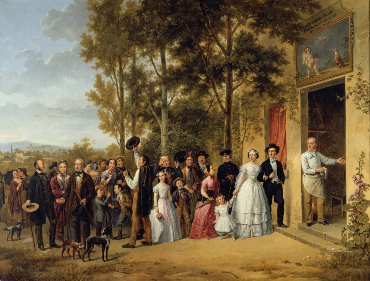 Eine Hochzeit in der Coeur Volant Kapelle in Marly um 1850 von Unbekannt