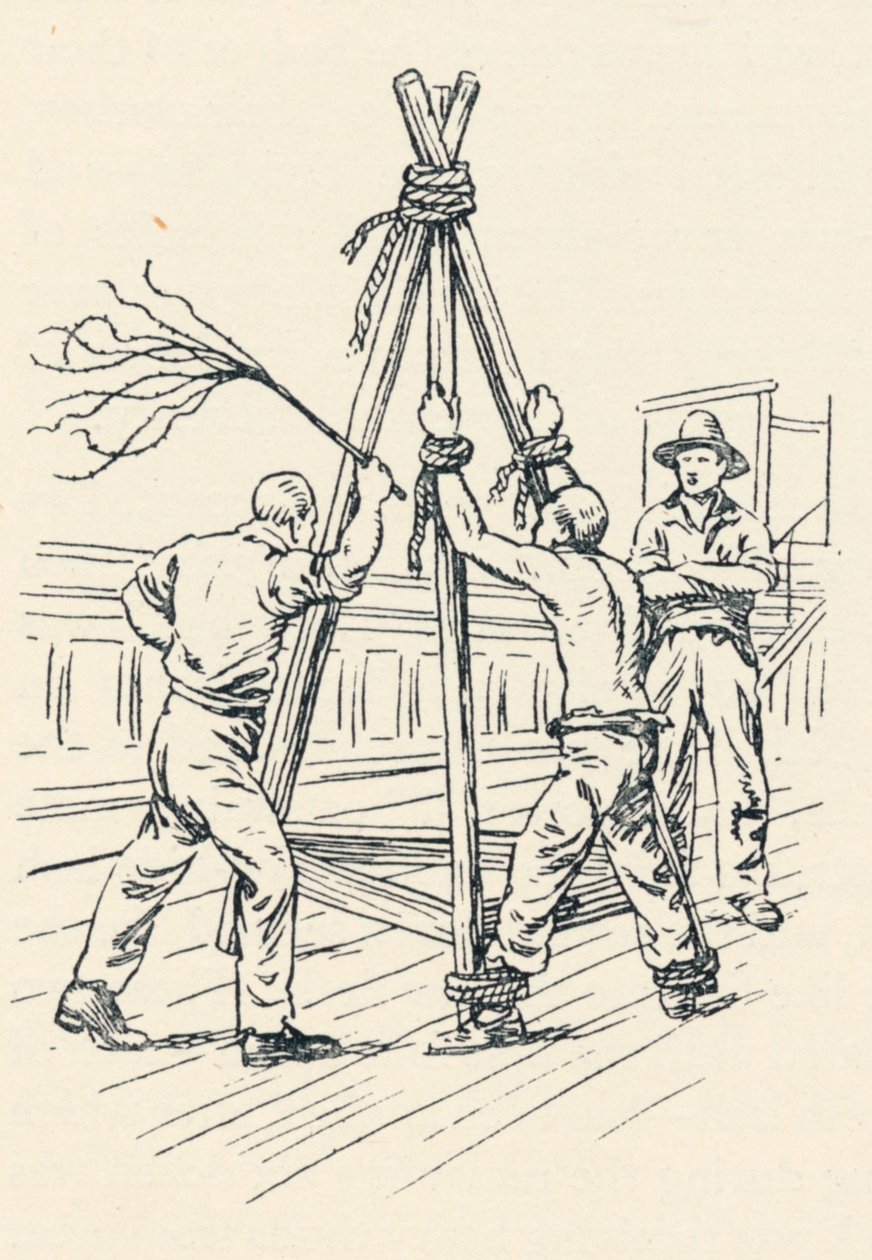 Ein Sträfling wird mit einer Katze-o-neun-Schwänzen ausgepeitscht, 1834, 1984 von Unbekannt