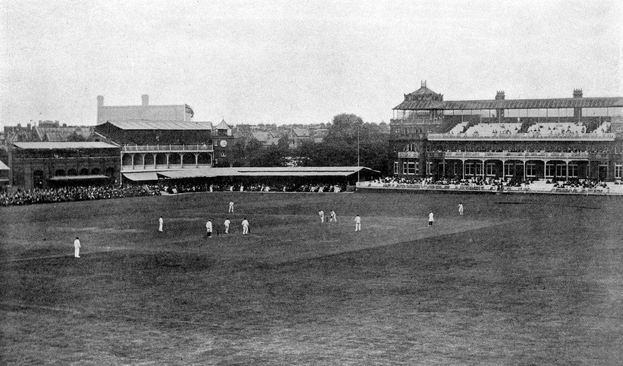Ein Cricketspiel im Gange auf dem Lords Cricket Ground, London, 1912 von Unbekannt