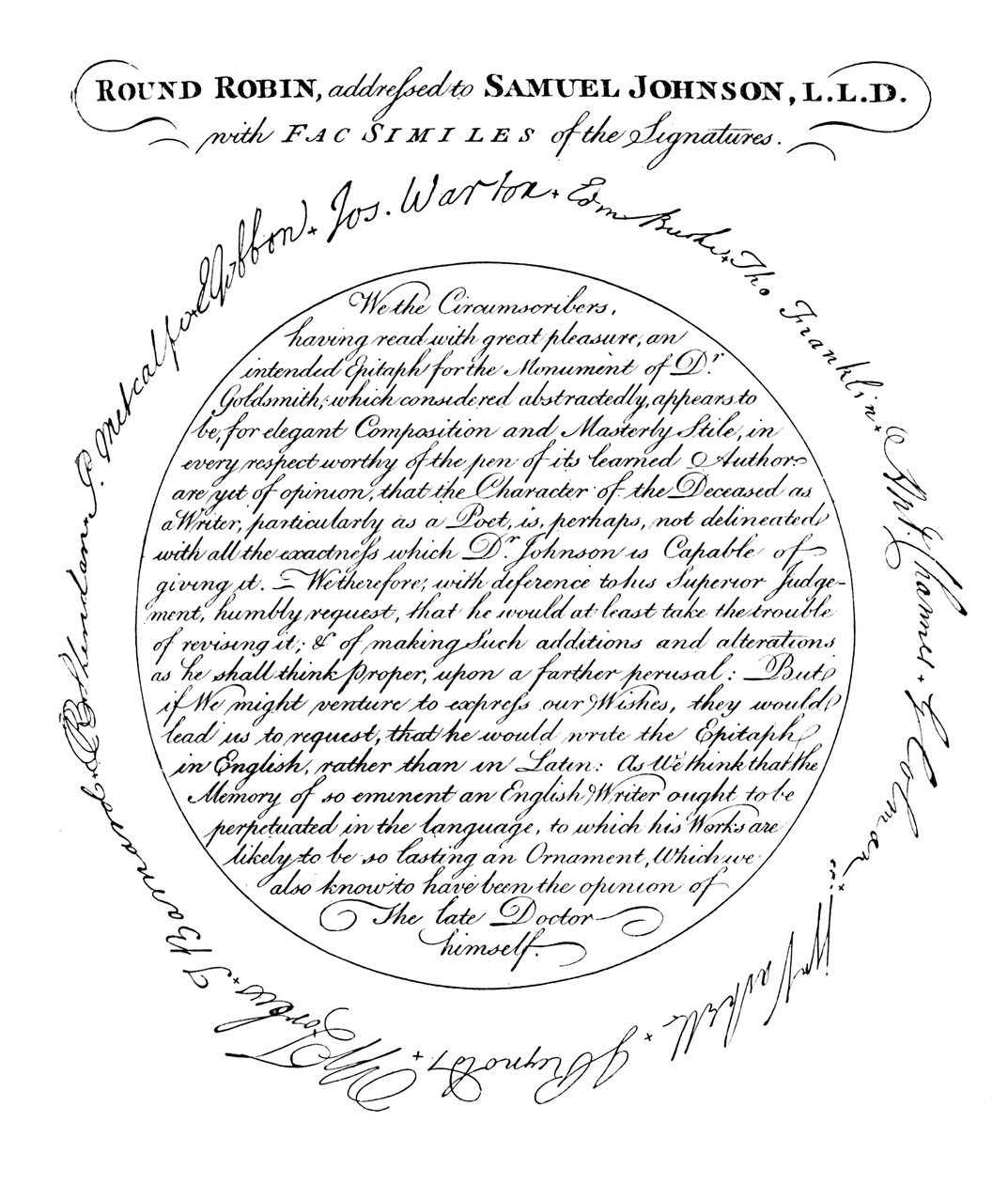 Faksimile der Platte in der ersten Ausgabe von Boswells Leben von Johnson, 1907 von Unbekannt