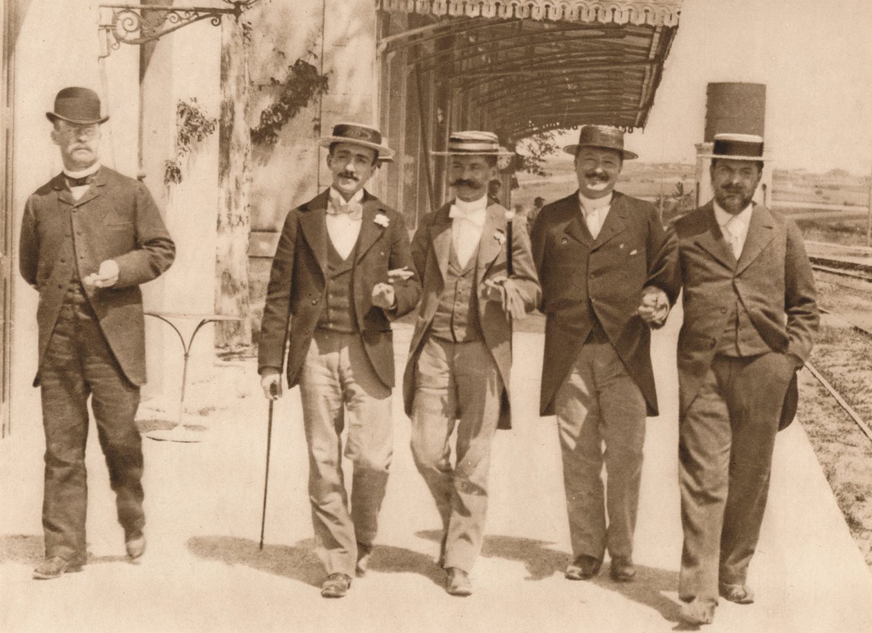 Eine Gruppe von Herren beim Spaziergang, 1937 von Unbekannt
