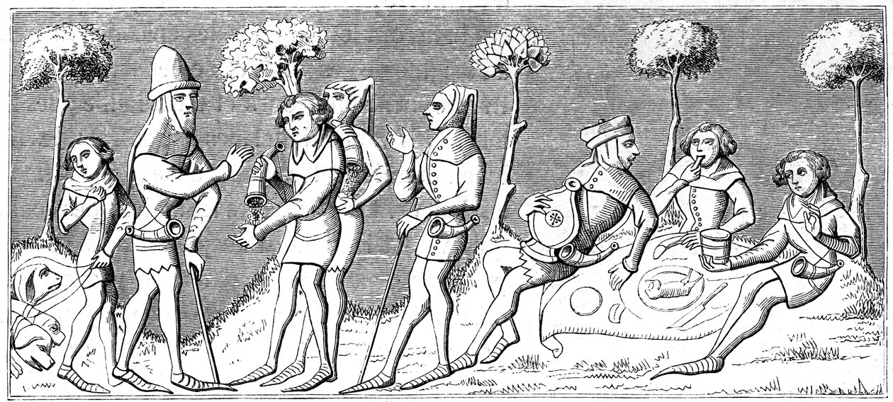 Eine Jagdgesellschaft versammelt sich, 1849 von Unbekannt