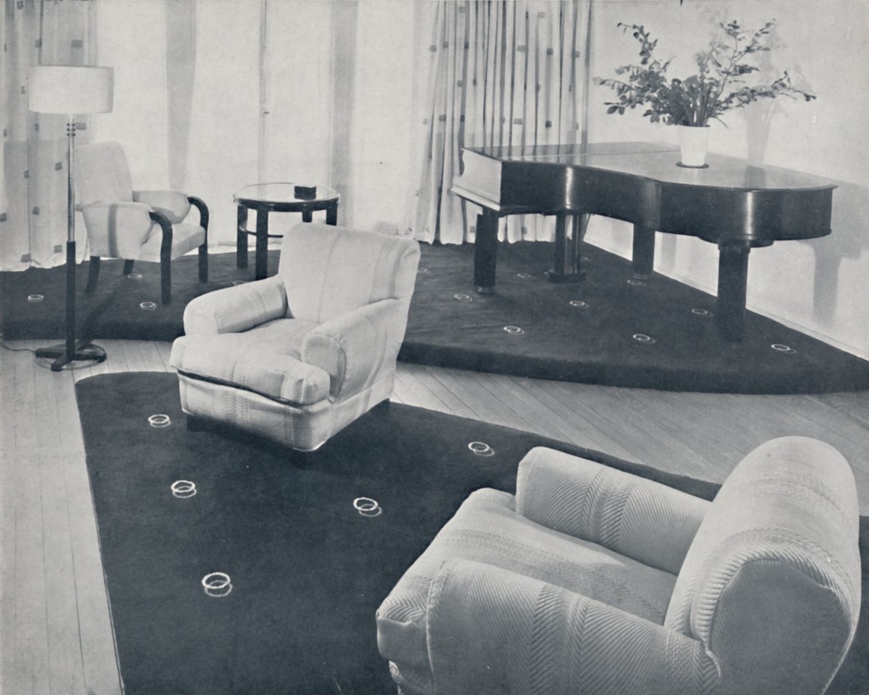 Ein Lounge, entworfen und ausgeführt von Ian Henderson & Co., London, 1935 von Unbekannt