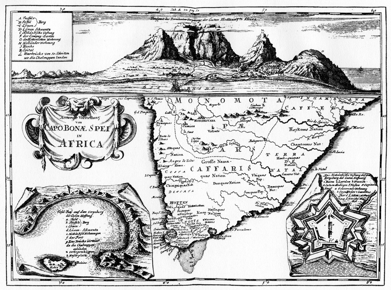 Eine Karte des Kaps der Guten Hoffnung, Südafrika, 1719 von Unbekannt
