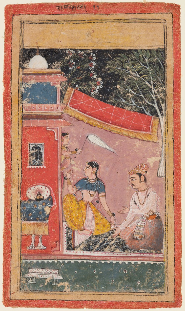 Eine Seite aus einer Ragamala-Serie: Ramakali Ragini des Hindol Raga, ca. 1610 von Unbekannt