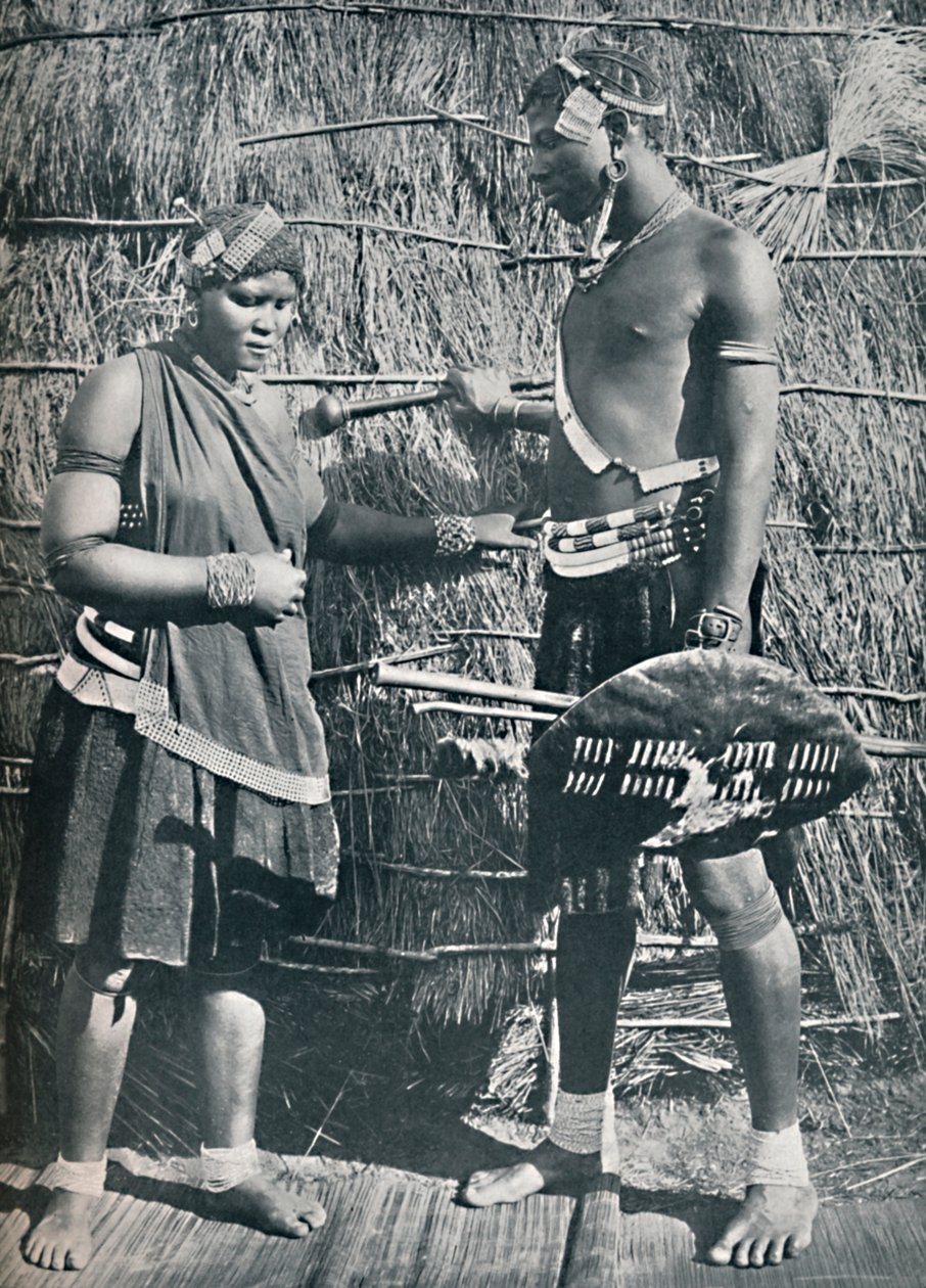 Ein Paar Zulu-Liebende, 1912 von Unbekannt