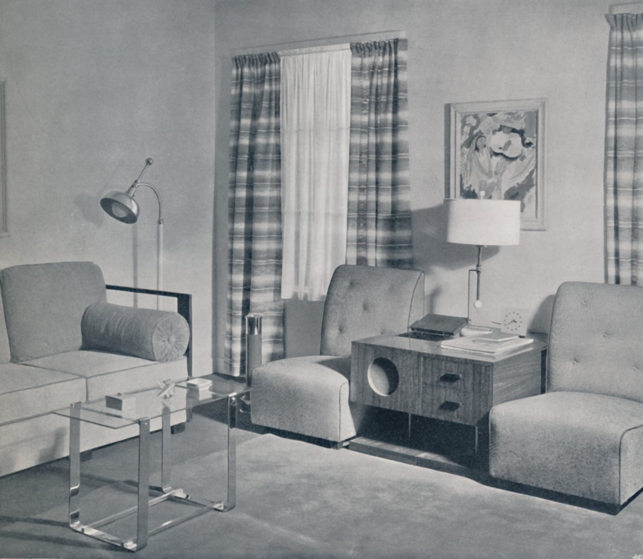 Ein Blick in eine Zweizimmerwohnung im Keeler-Gebäude, Grand Rapids, Michigan, 1935 von Unbekannt