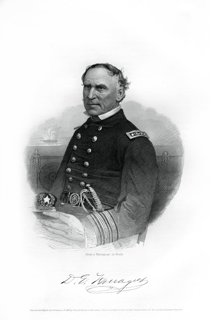 Admiral David Farragut, US-Marineoffizier im Amerikanischen Bürgerkrieg, 1862-1867 von Unbekannt