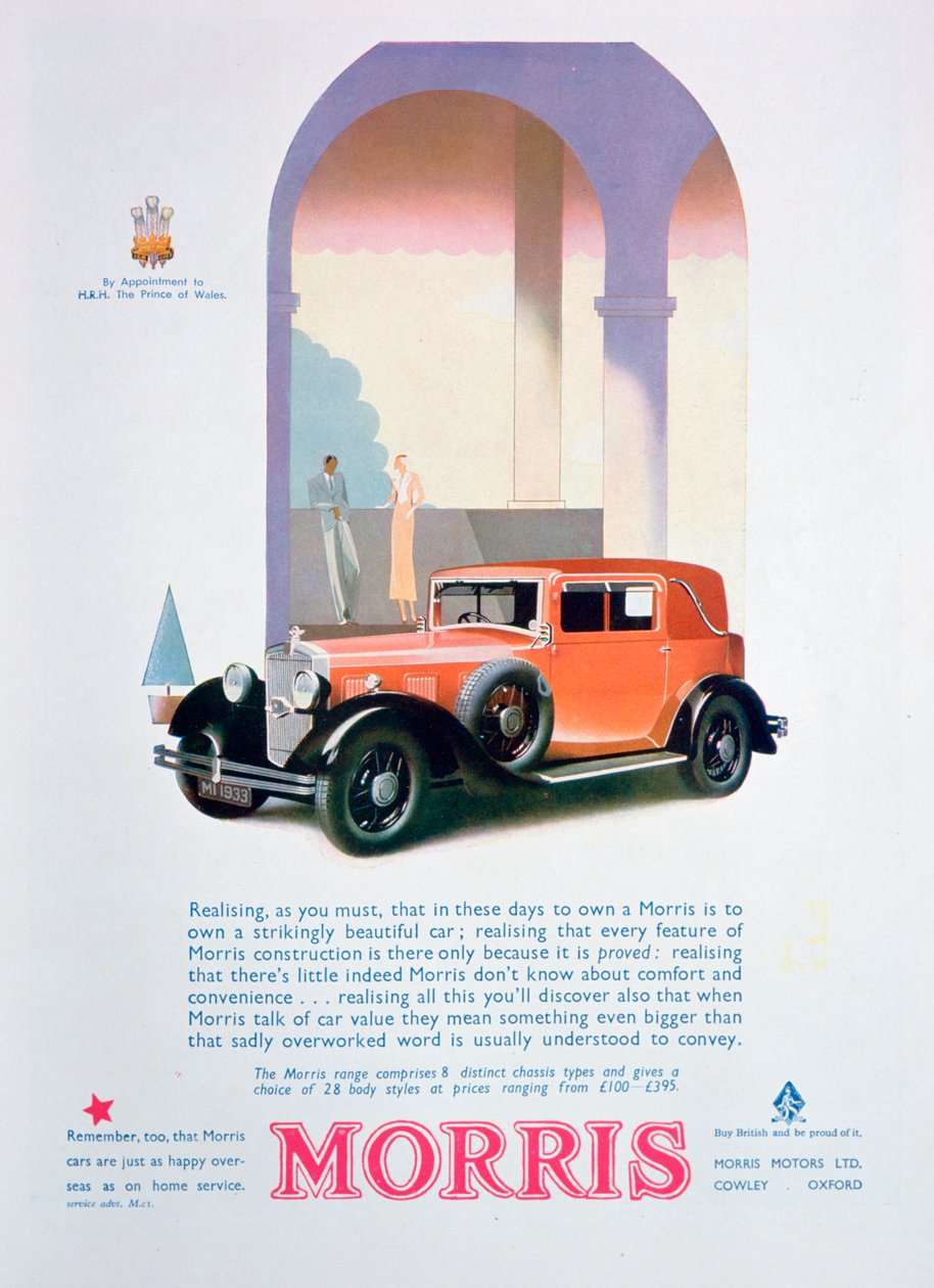 Werbung für Morris Motorwagen, 1932 von Unbekannt
