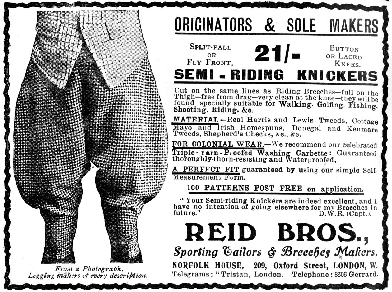 Anzeige für Reid Bros, Sportbekleidung & Breeches Hersteller von Unbekannt