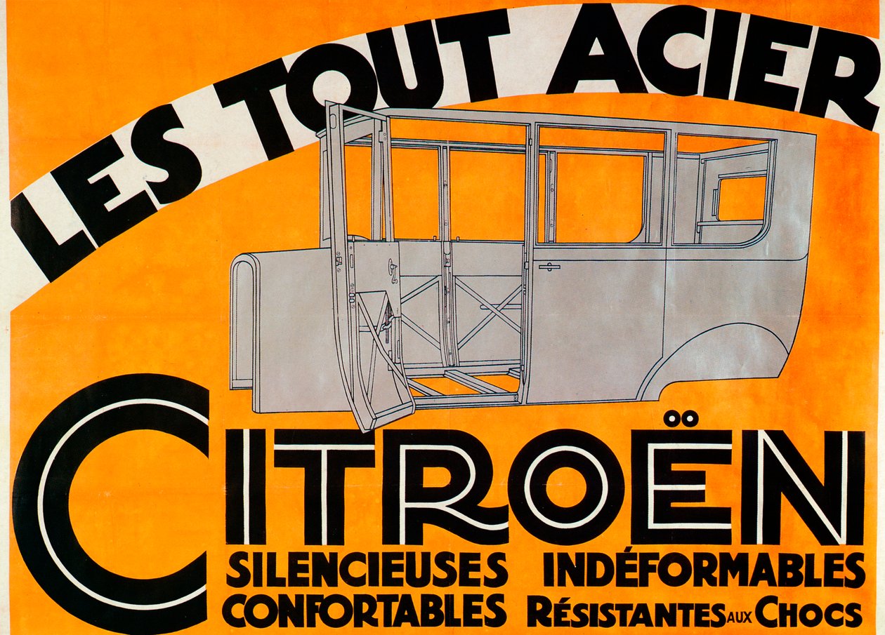 Werbung für Ganzstahl-Citroen-Autos, um 1924 von Unbekannt