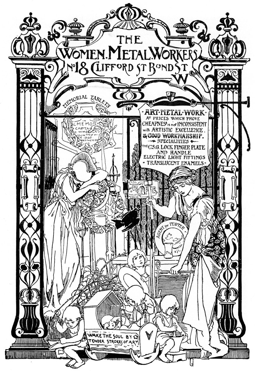 Werbung für die Women Metal Workers Company in London, 1901 von Unbekannt