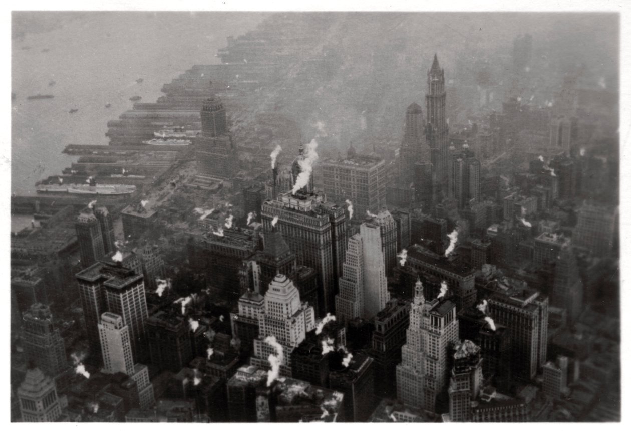 Luftaufnahme von Manhattan, New York City, USA, von einem Zeppelin, 1928-1933 von Unbekannt