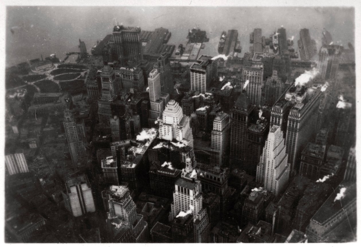 Luftaufnahme von Manhattan, New York City, USA, von einem Zeppelin, 1928-1933 von Unbekannt