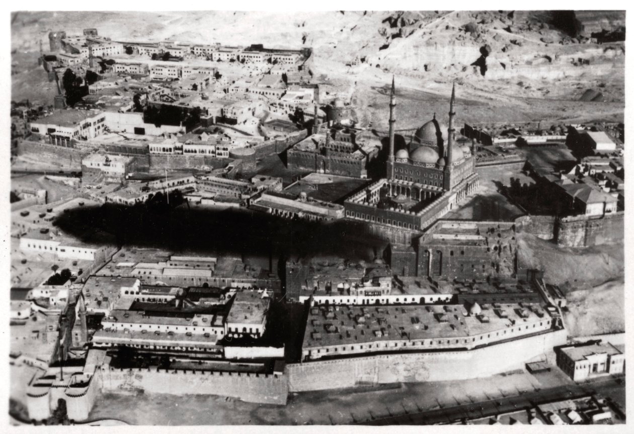 Luftaufnahme der Moschee von Muhammad Ali Pasha, Kairo, Ägypten, aus einem Zeppelin von Unbekannt