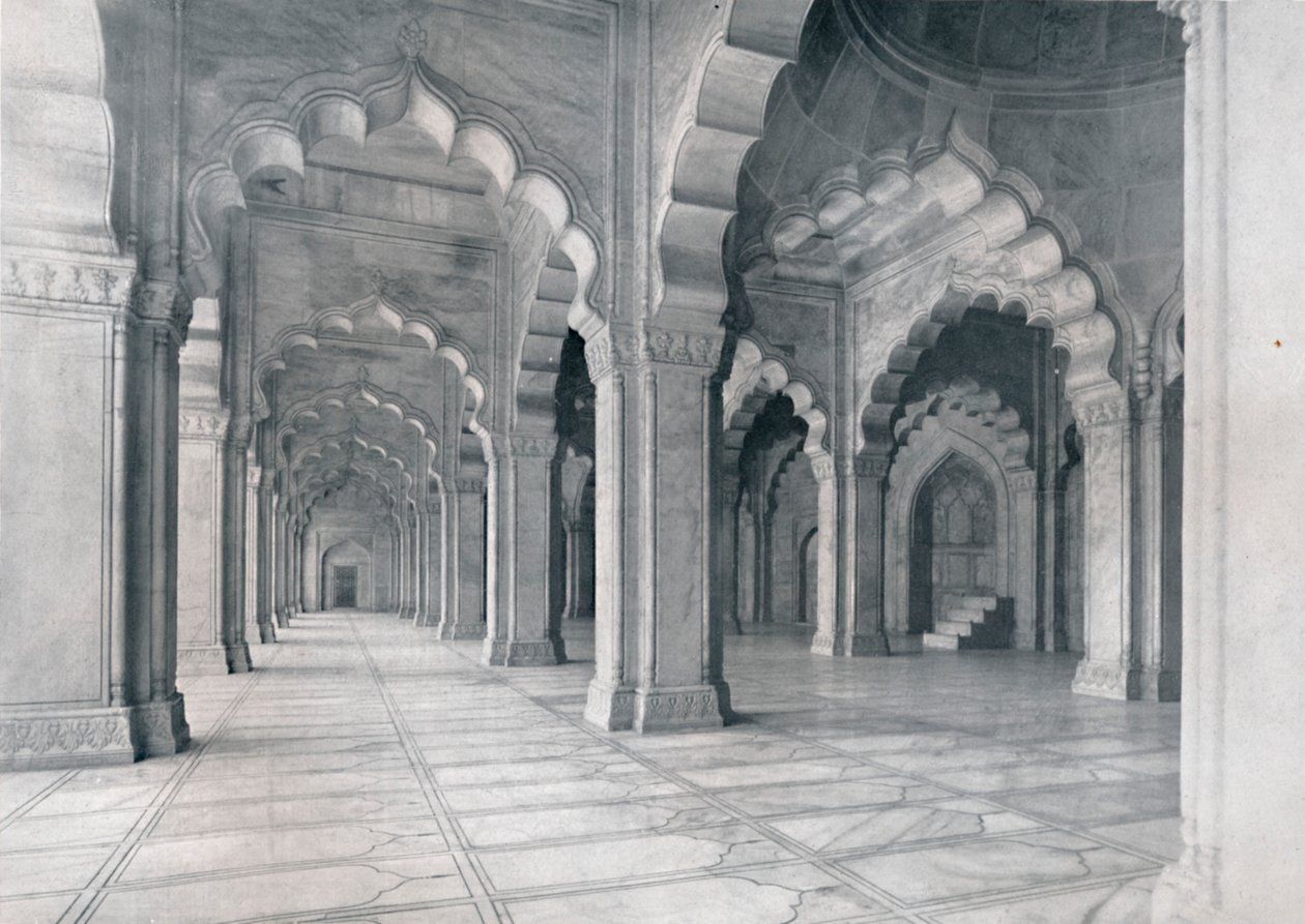 Agra. Innenraum der Moti Musjid. Perlenmoschee, ca. 1910 von Unbekannt