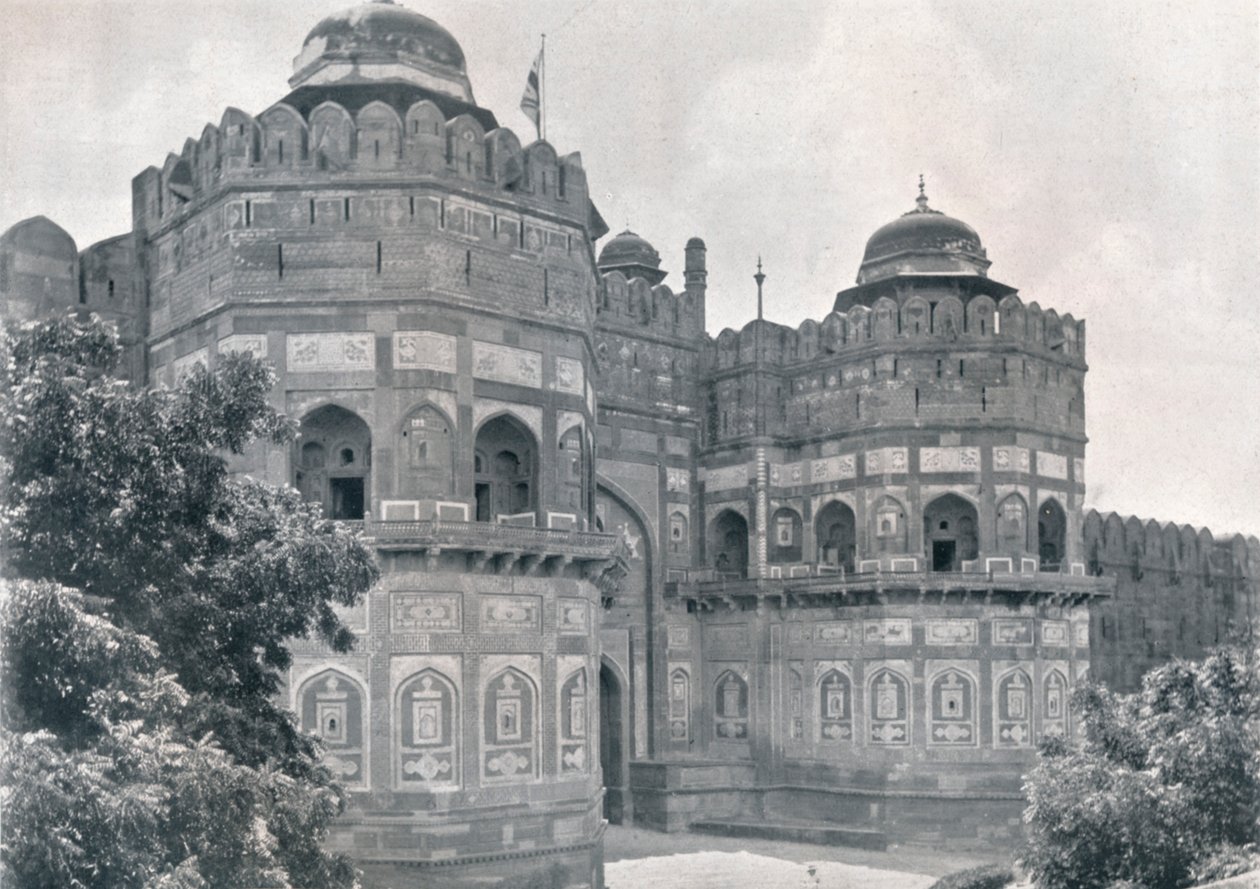 Agra. Das Delhi-Tor der Festung, ca. 1910 von Unbekannt