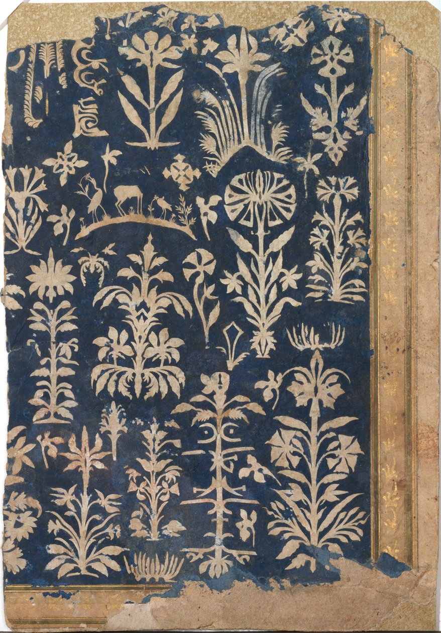 Albumseite mit Scherenschnitt-Dekoration, ca. 1625-50 von Unbekannt
