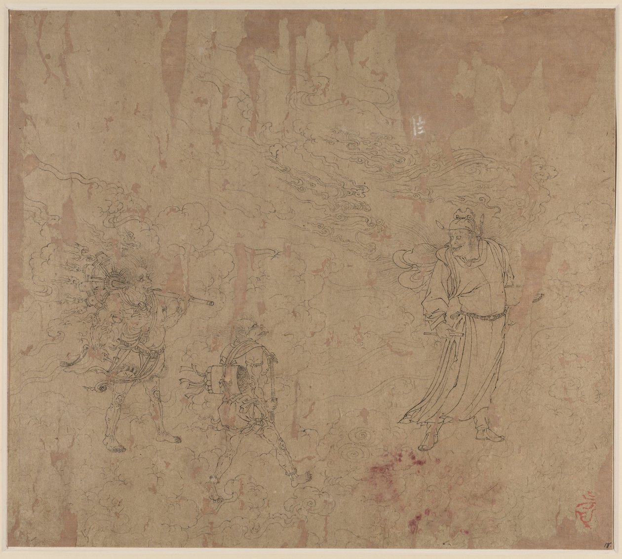 Album mit daoistischen und buddhistischen Themen: Prozession daoistischer Gottheiten: Blatt 18 von Unbekannt