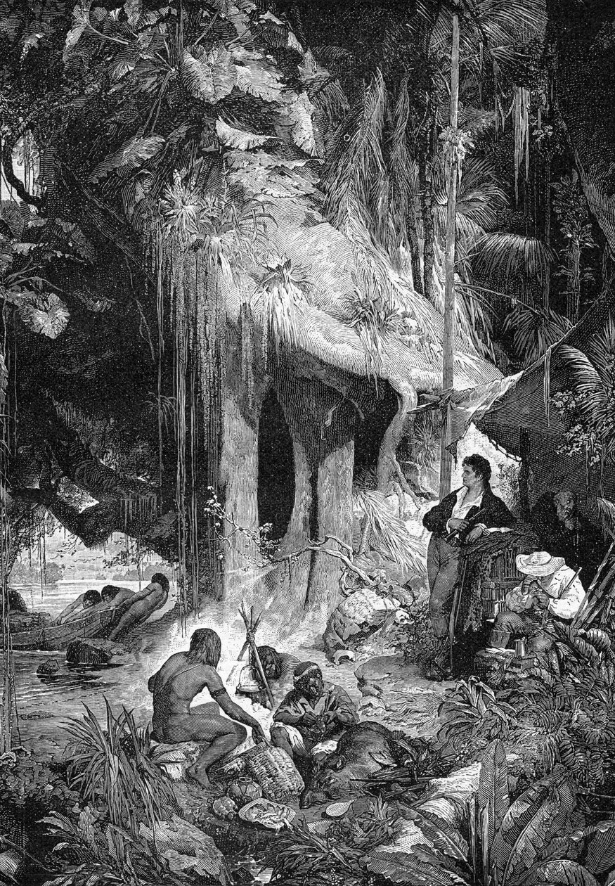 Alexander von Humboldt und Aimé Bonpland am Orinoco-Fluss, 1800-1804, 1900 von Unbekannt