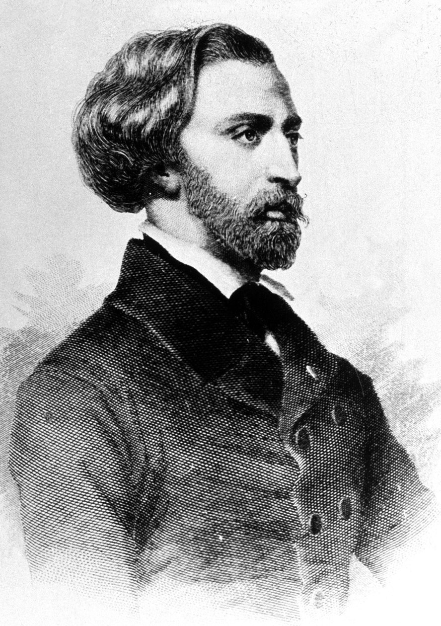 Alfred de Musset (1810-1857) französischer Dichter und Schriftsteller, ca. 1854 von Unbekannt