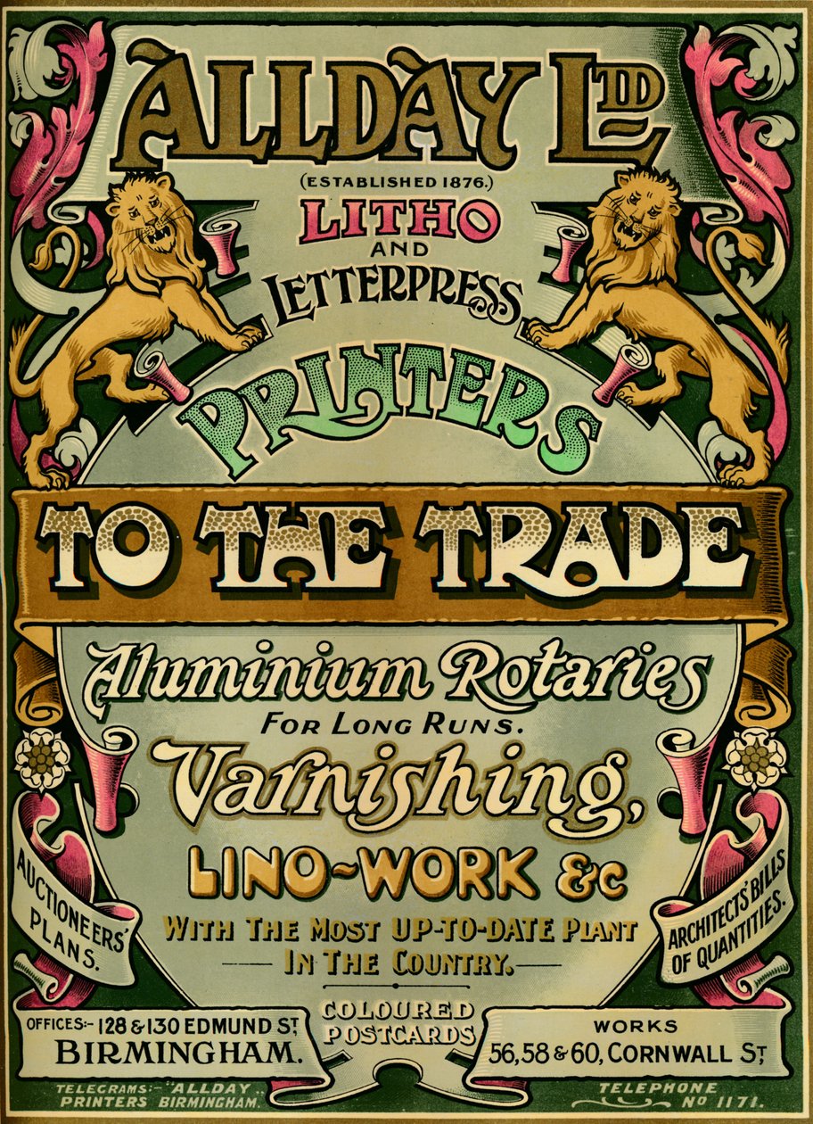 Allday Ltd - Werbung, 1907 von Unbekannt