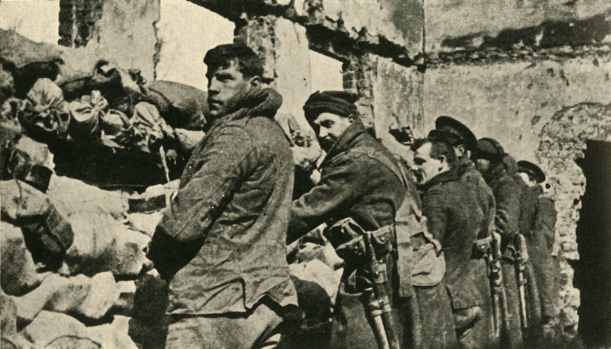 Alliierte Soldaten in Flandern, Erster Weltkrieg, 1915, um 1920 von Unbekannt